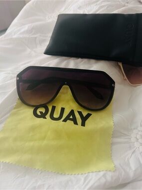 Quay Australia Gradient Purple to Brown Shield Sunglasses